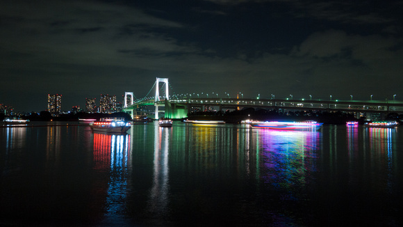 Rainbow Bridge. Odaiba, Tokyo, Japan.