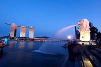 Marina Bay Sands and Merlion, Singapore.